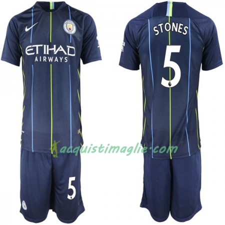 Divisa di Calcio Manchester City Stones 5 Bambino Trasferta 2018/2019